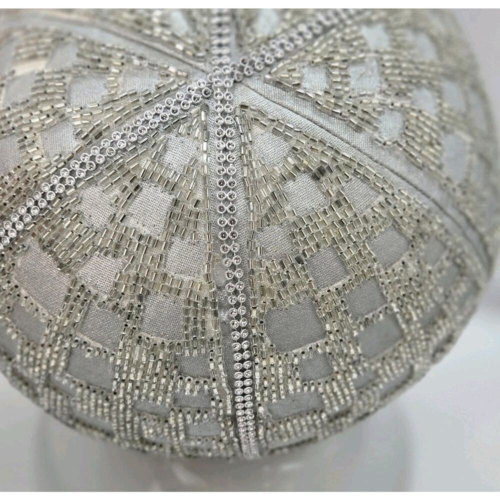 Disco Ball Embellished Beaded 9" Round Pillow Glam Contemporary Bella Lux TJ MAX - Picture 5 of 8